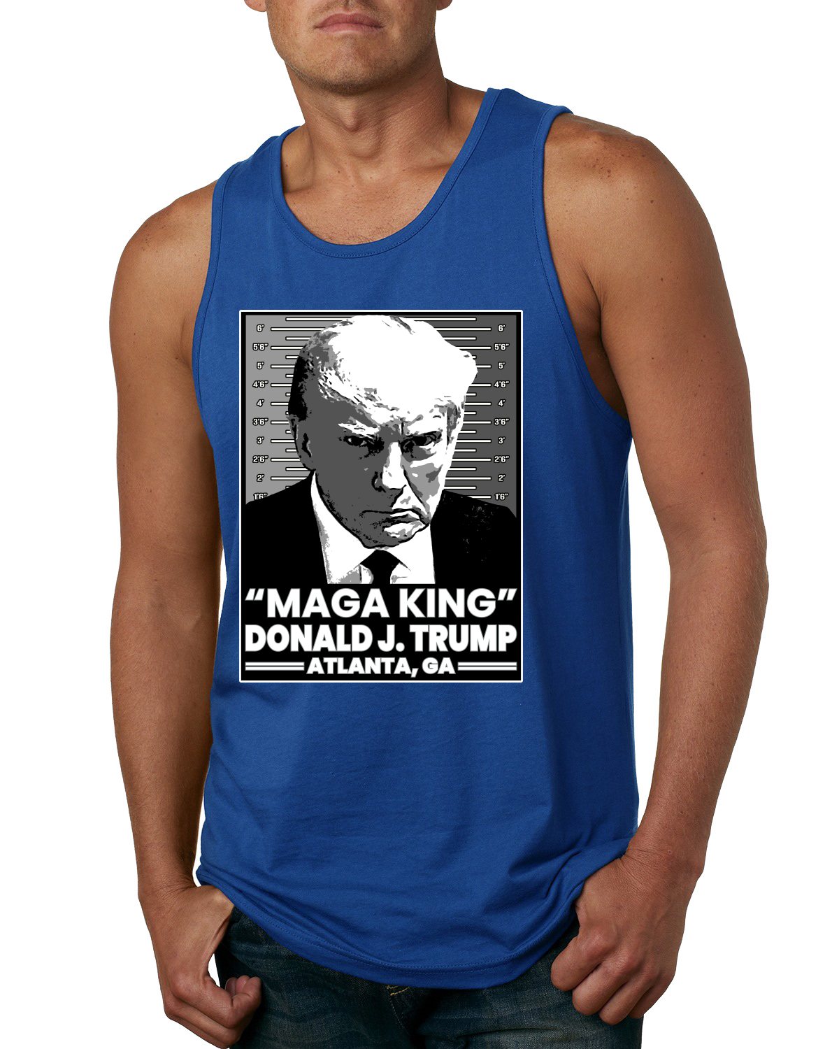 Camiseta sin mangas Maga King Donald Trump Georgia oficial con foto policial para hombre - Imagen 8 de 9