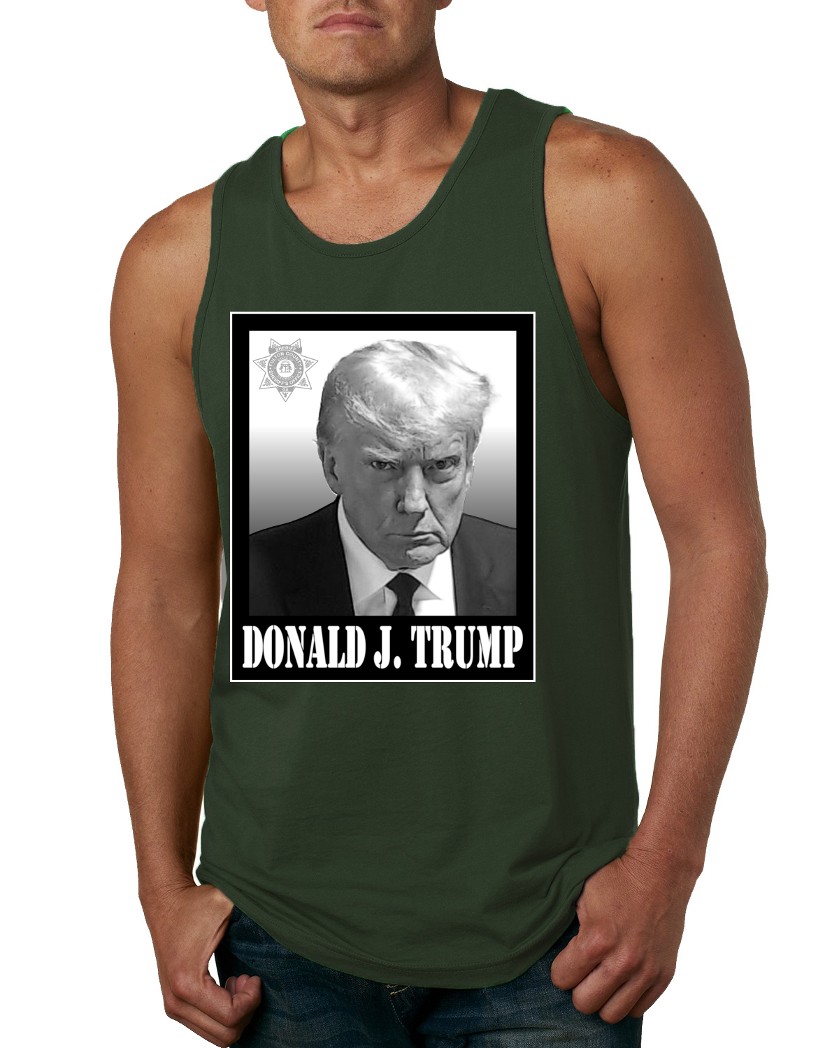 Camiseta sin mangas President Donald Trump Georgia Mugshot política para hombre - Imagen 4 de 9