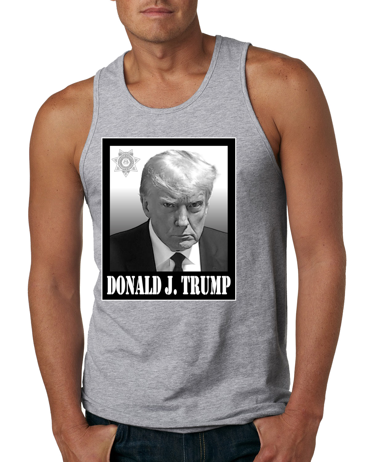 Camiseta sin mangas President Donald Trump Georgia Mugshot política para hombre - Imagen 5 de 9