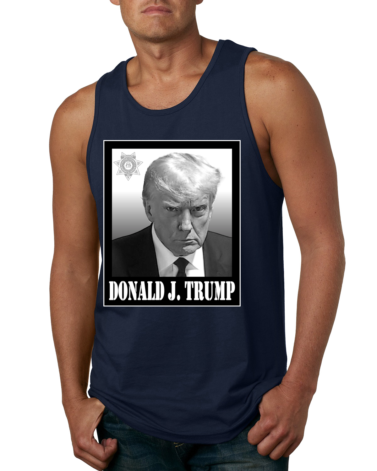 Camiseta sin mangas President Donald Trump Georgia Mugshot política para hombre - Imagen 6 de 9