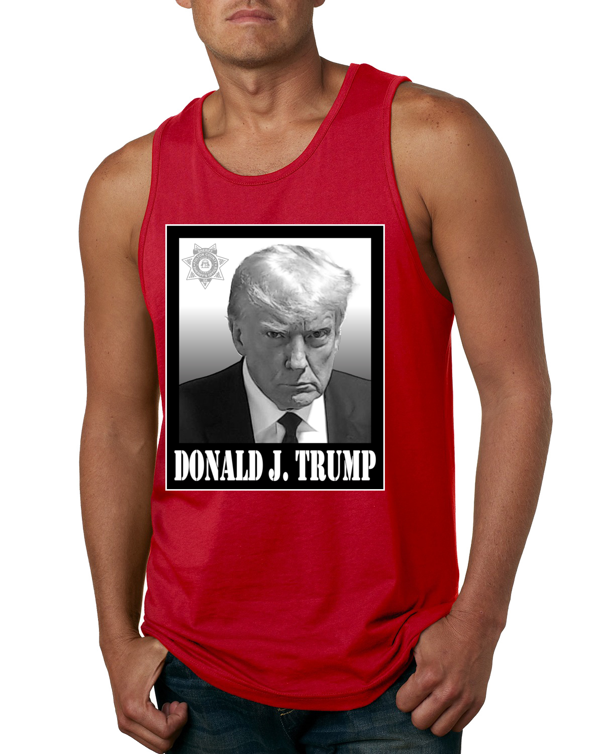 Camiseta sin mangas President Donald Trump Georgia Mugshot política para hombre - Imagen 7 de 9