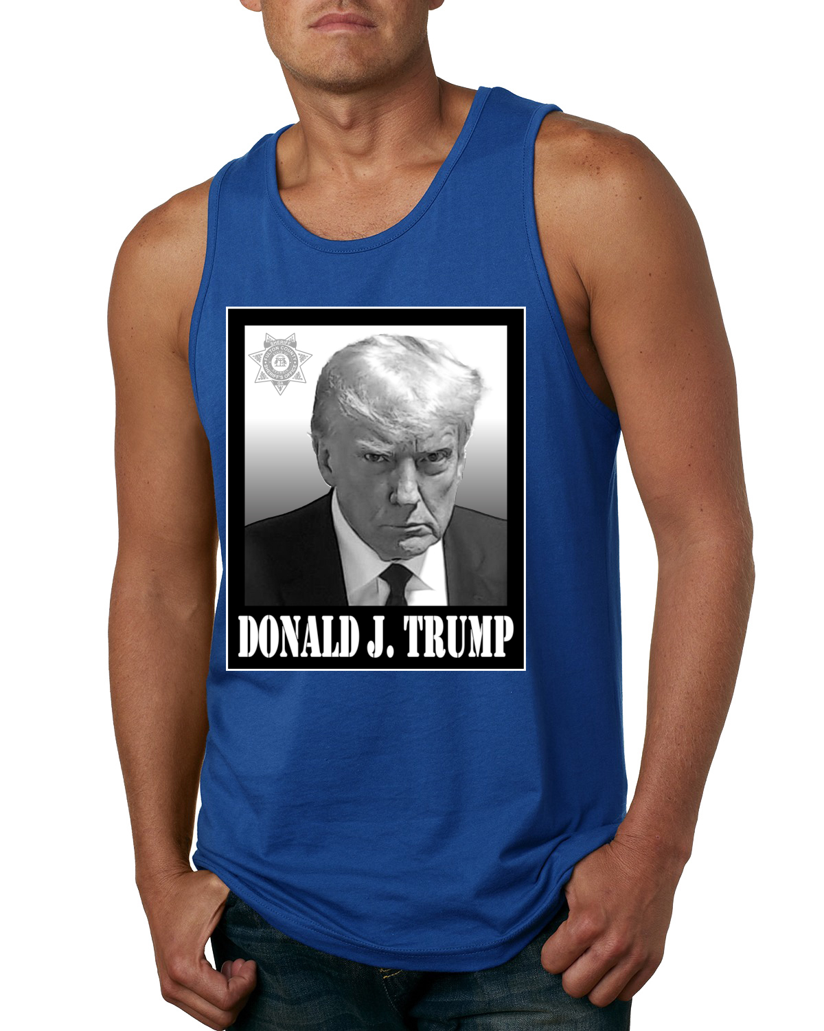Camiseta sin mangas President Donald Trump Georgia Mugshot política para hombre - Imagen 8 de 9