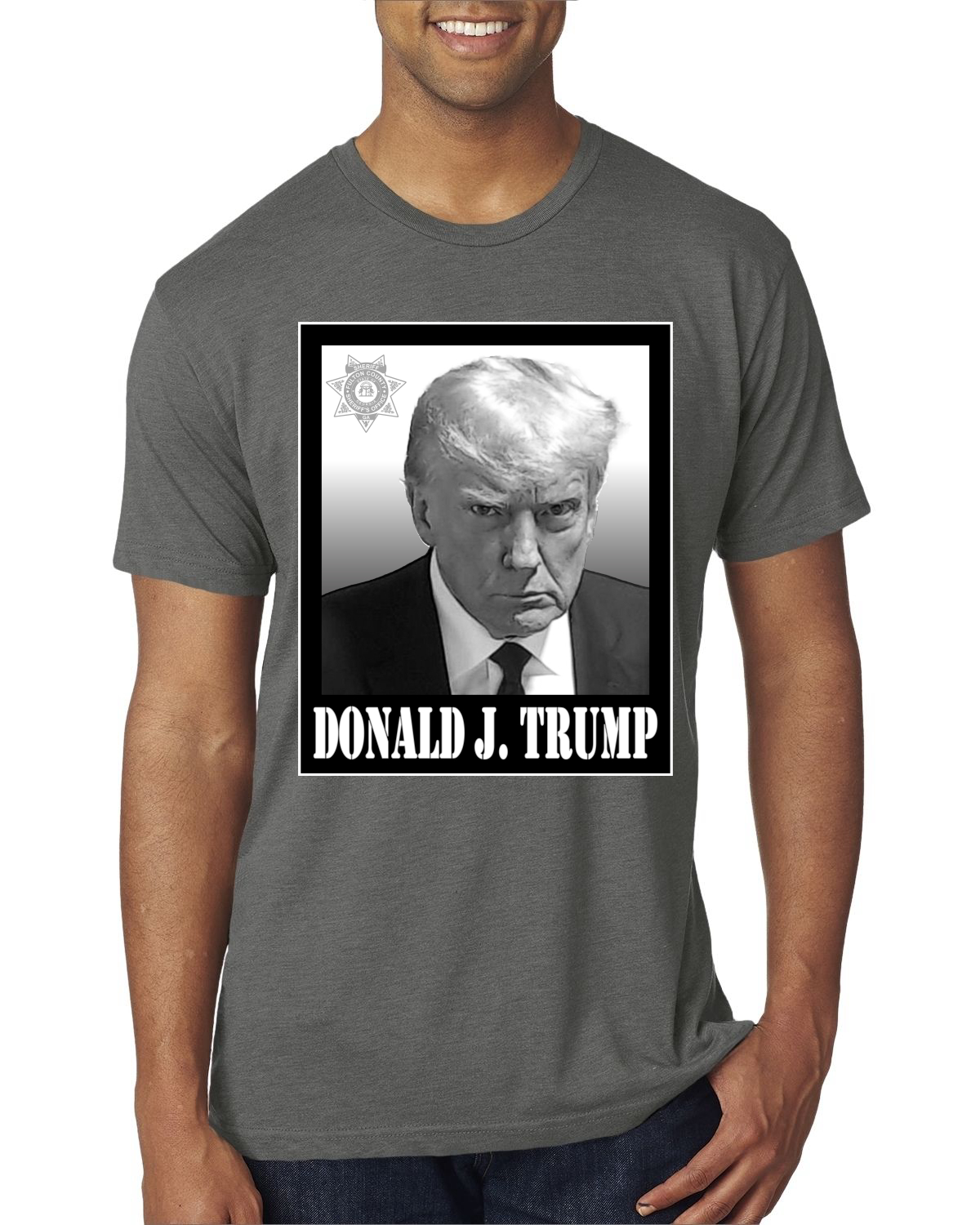 Camiseta President Donald Trump Georgia Mugshot Cara Políticos Hombres Tri Mezcla - Imagen 15 de 17