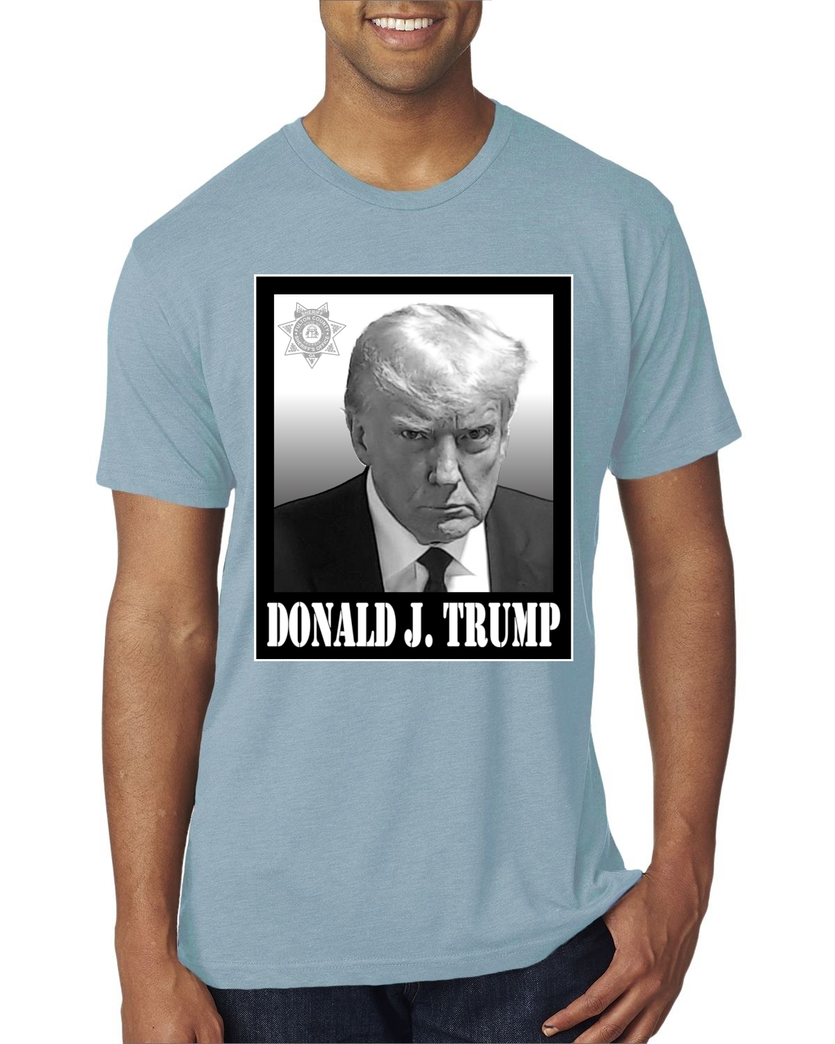 Camiseta President Donald Trump Georgia Mugshot Cara Políticos Hombres Tri Mezcla - Imagen 16 de 17