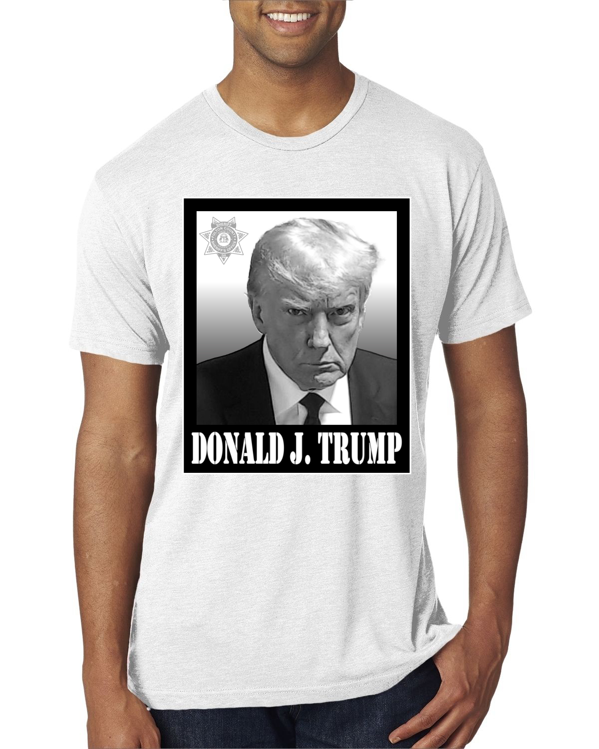 Camiseta President Donald Trump Georgia Mugshot Cara Políticos Hombres Tri Mezcla - Imagen 5 de 17