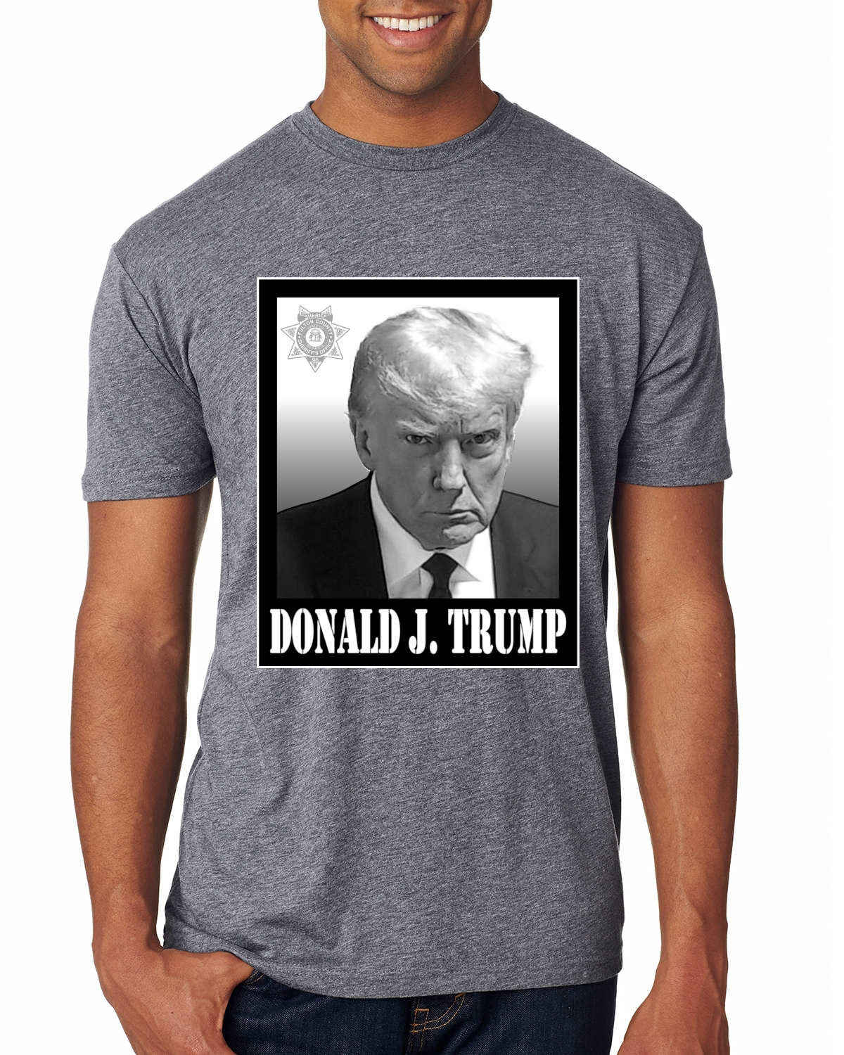 Camiseta President Donald Trump Georgia Mugshot Cara Políticos Hombres Tri Mezcla - Imagen 6 de 17