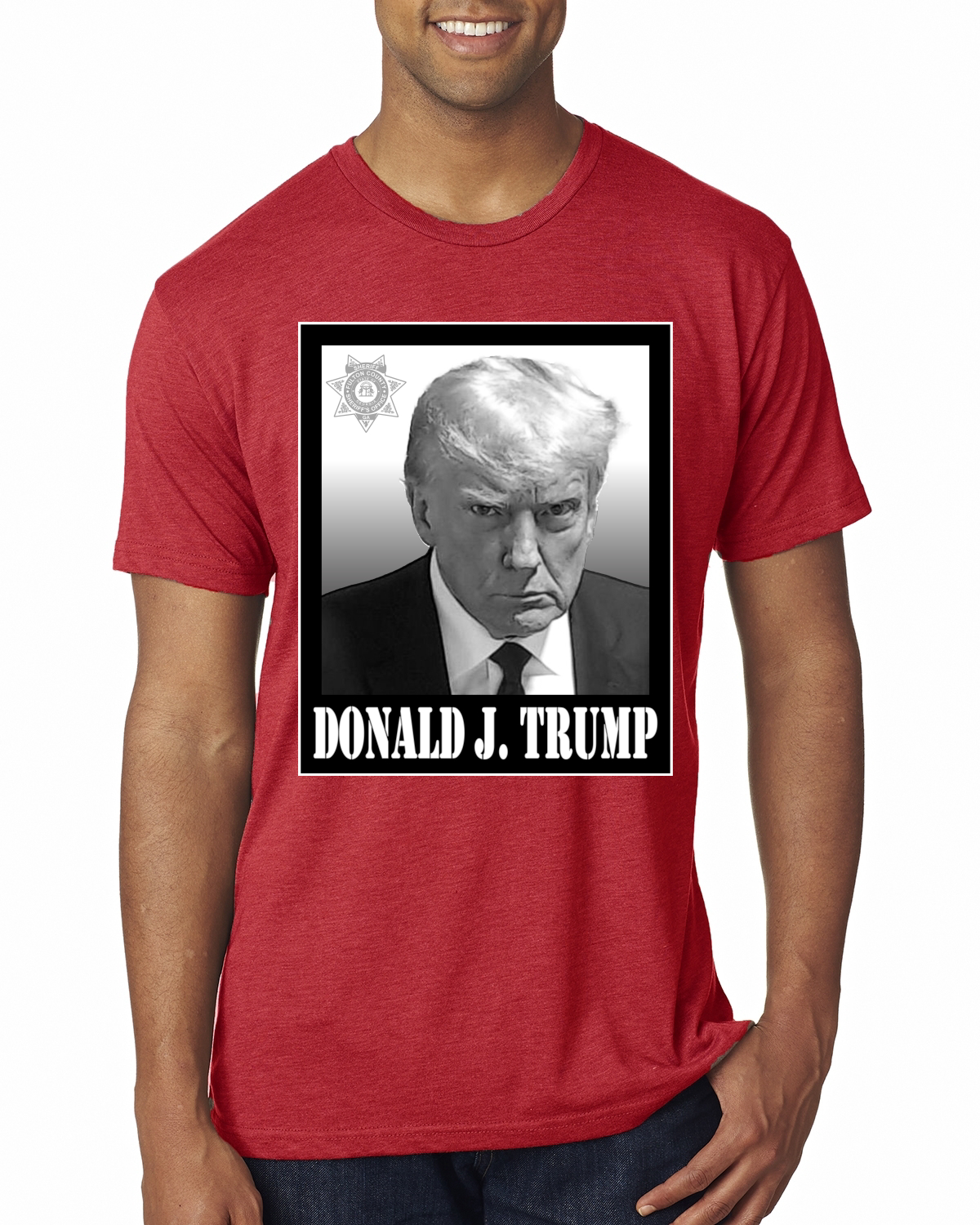 Camiseta President Donald Trump Georgia Mugshot Cara Políticos Hombres Tri Mezcla - Imagen 10 de 17