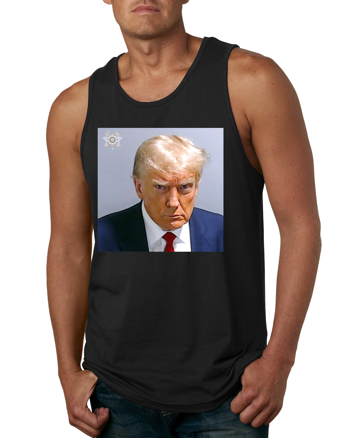 Camiseta sin mangas Trump Not Guilty Mugshot Georgia Political para hombre - Imagen 3 de 8
