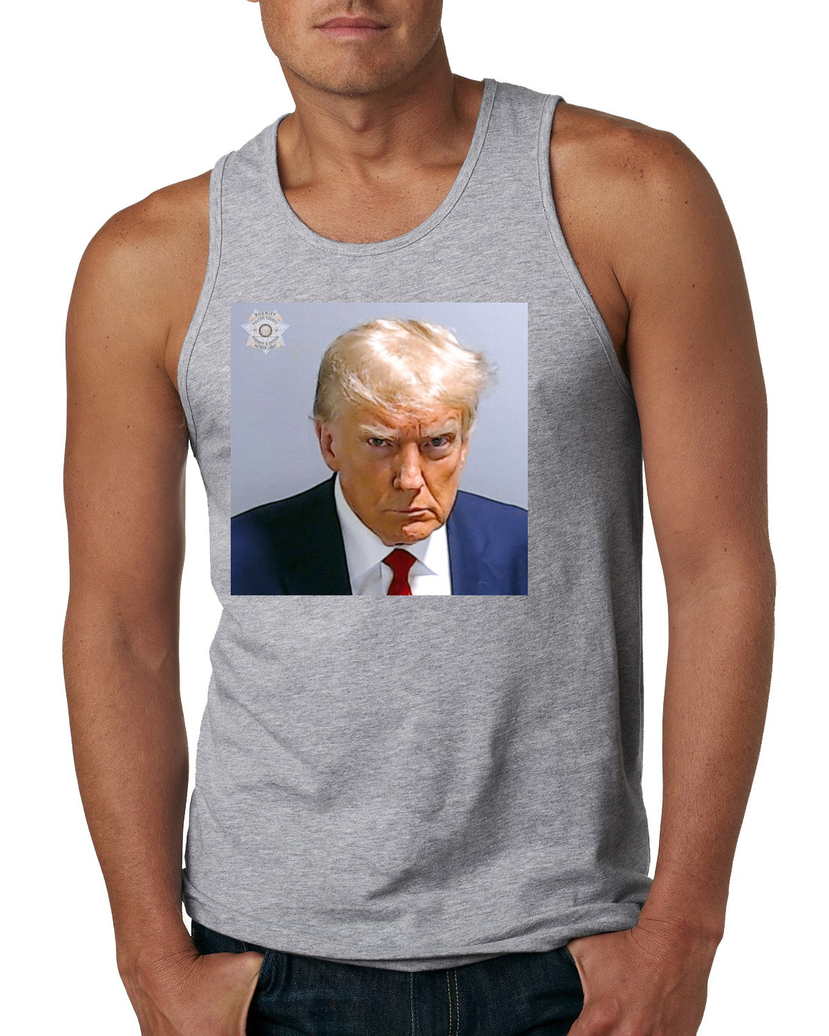Camiseta sin mangas Trump Not Guilty Mugshot Georgia Political para hombre - Imagen 4 de 8