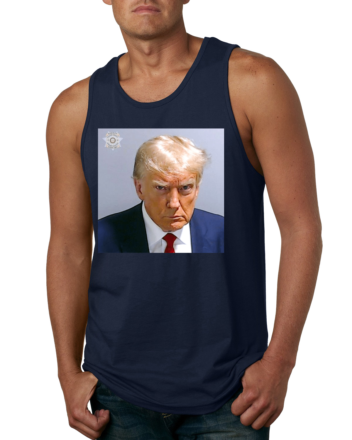 Camiseta sin mangas Trump Not Guilty Mugshot Georgia Political para hombre - Imagen 5 de 8