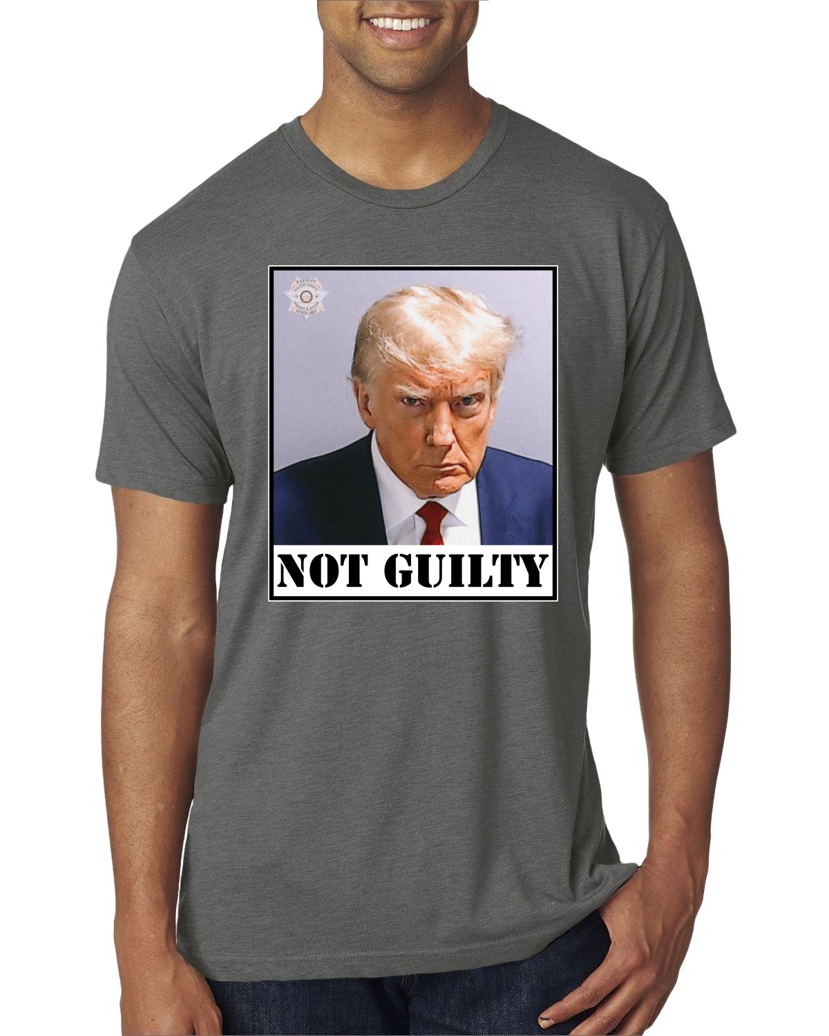 Camiseta Oficial Georgia Taz Shot Not Guilty Pro Trump 2024 Hombres Premium TriBlend - Imagen 15 de 17