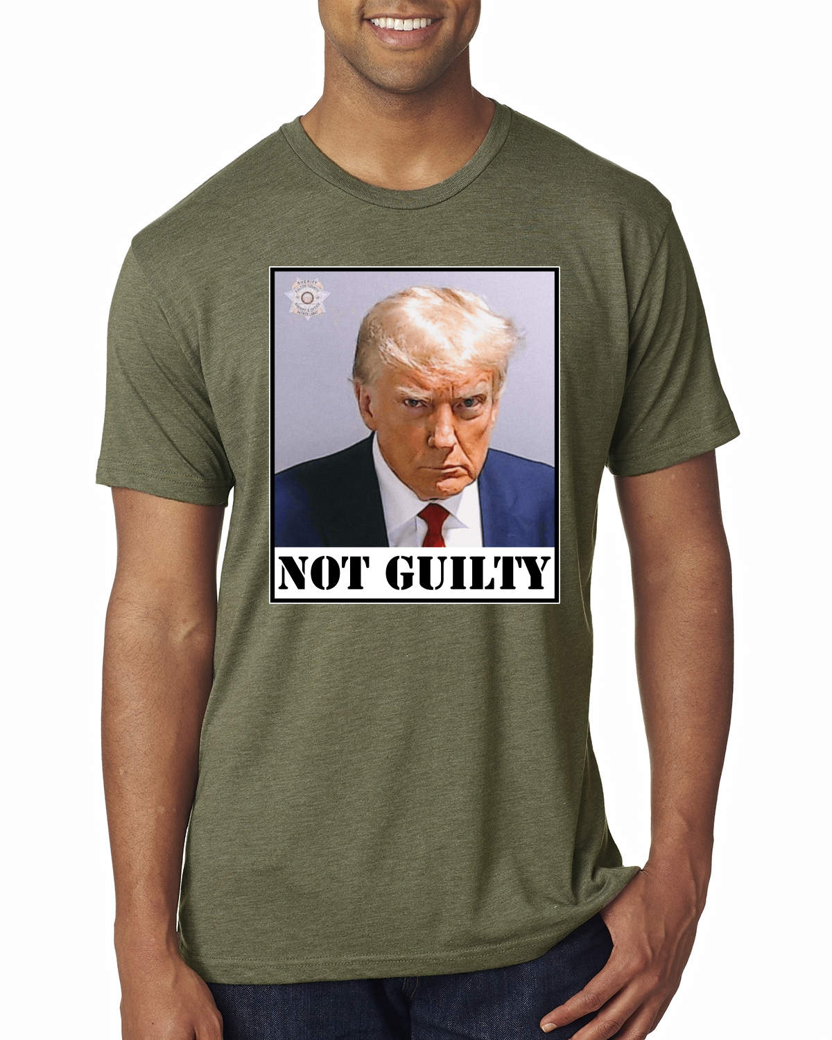 Camiseta Oficial Georgia Taz Shot Not Guilty Pro Trump 2024 Hombres Premium TriBlend - Imagen 12 de 17