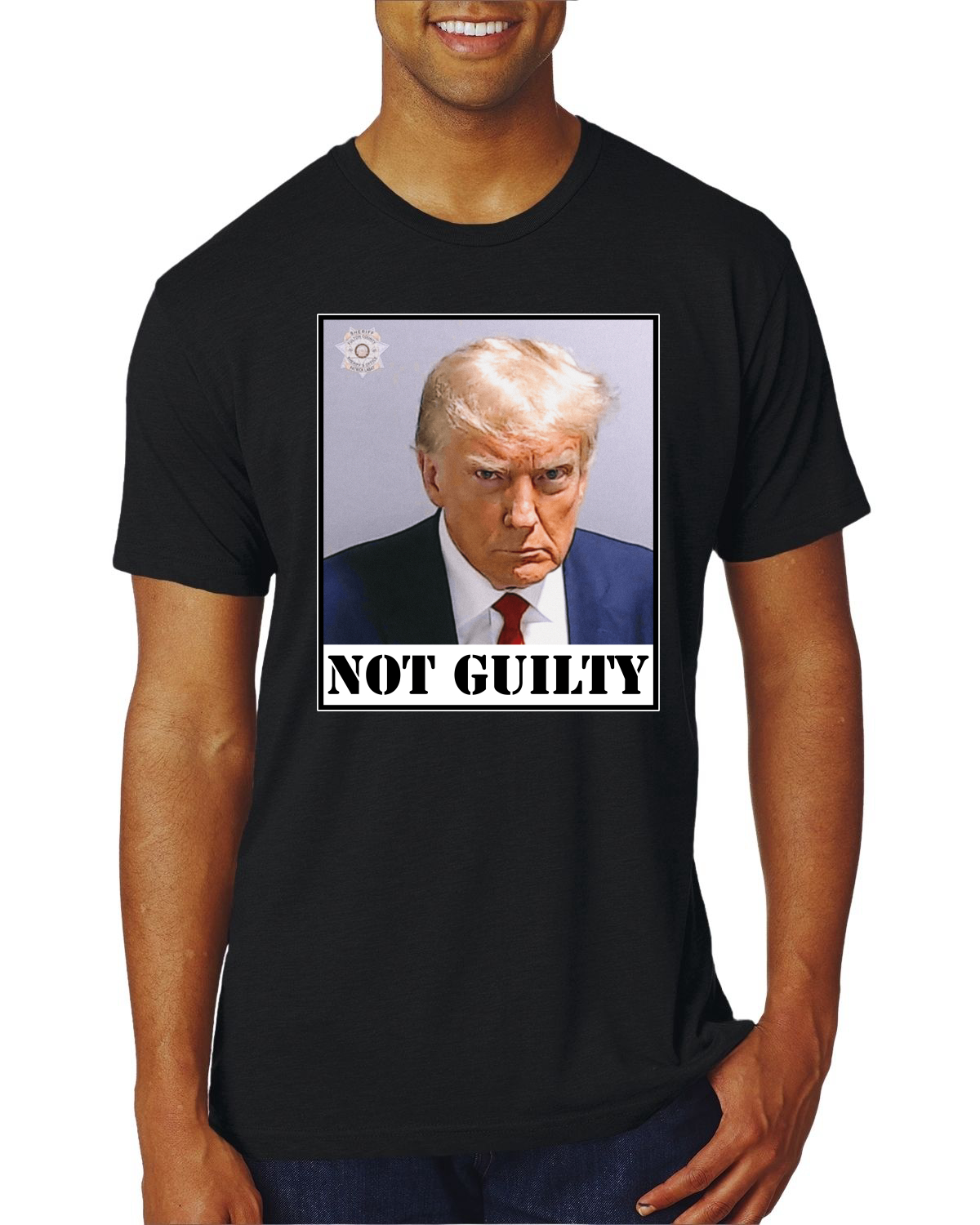 Camiseta Oficial Georgia Taz Shot Not Guilty Pro Trump 2024 Hombres Premium TriBlend - Imagen 14 de 17