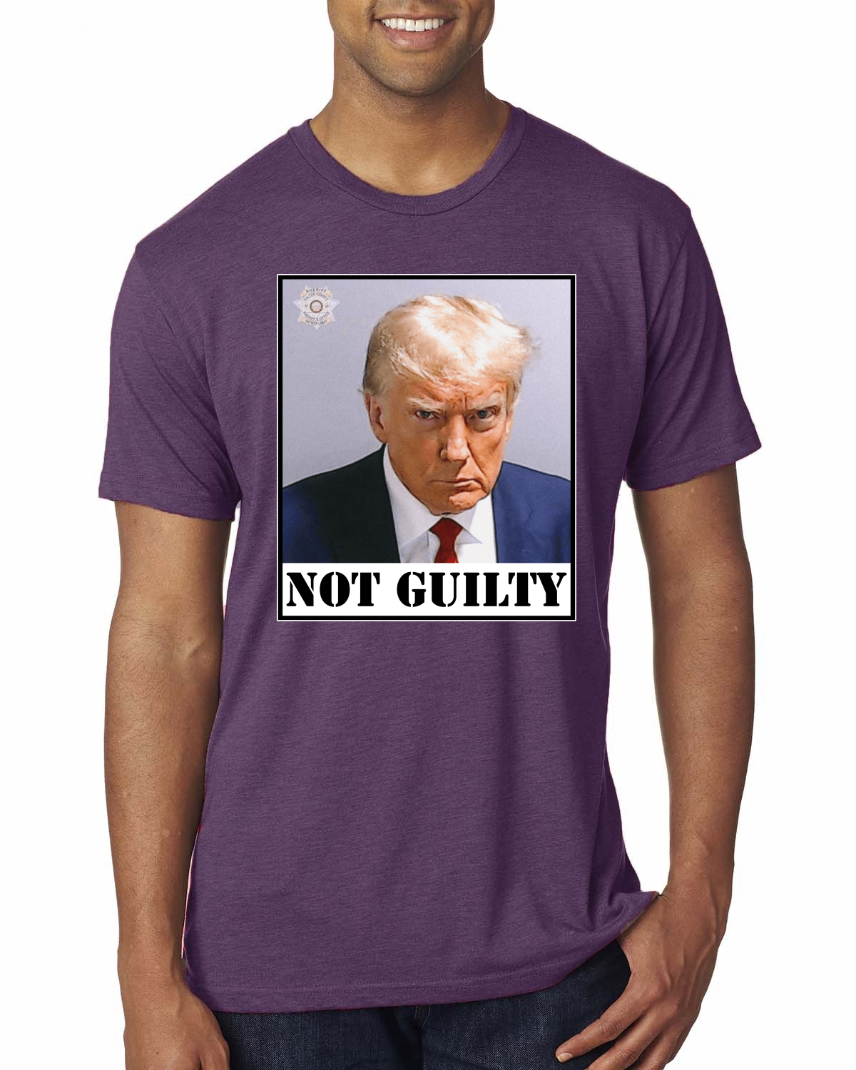 Camiseta Oficial Georgia Taz Shot Not Guilty Pro Trump 2024 Hombres Premium TriBlend - Imagen 9 de 17