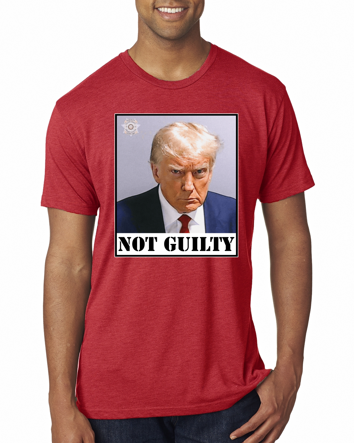 Camiseta Oficial Georgia Taz Shot Not Guilty Pro Trump 2024 Hombres Premium TriBlend - Imagen 10 de 17