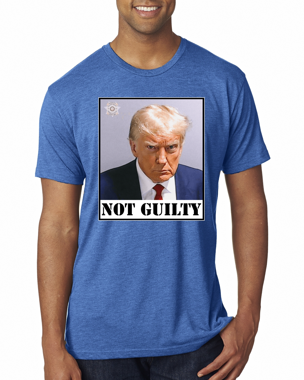 Camiseta Oficial Georgia Taz Shot Not Guilty Pro Trump 2024 Hombres Premium TriBlend - Imagen 11 de 17