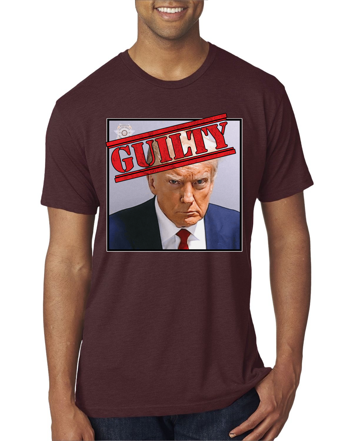 Camiseta Guilty Donald Trump Oficial Georgia Taz Shot Hombres Premium TriBlend - Imagen 13 de 17