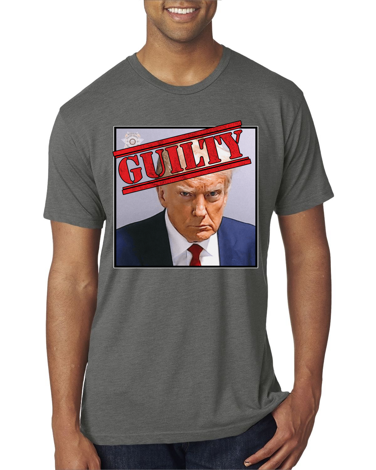 Camiseta Guilty Donald Trump Oficial Georgia Taz Shot Hombres Premium TriBlend - Imagen 15 de 17