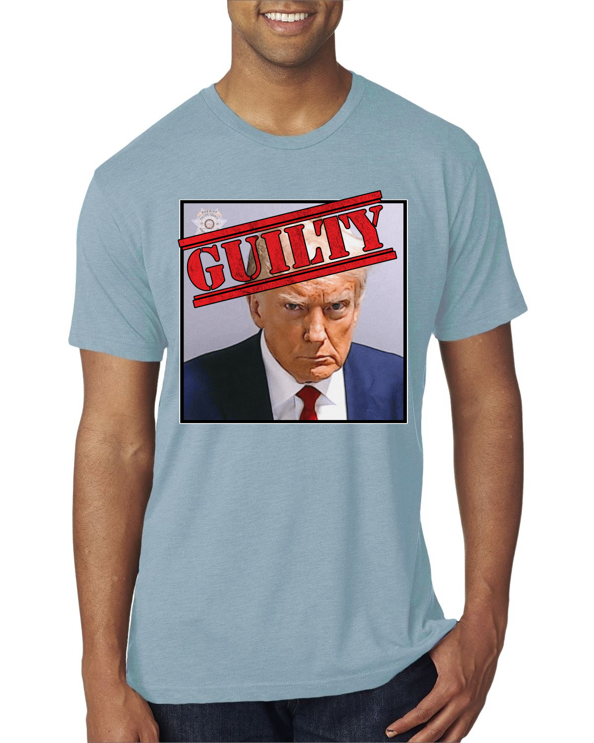 Camiseta Guilty Donald Trump Oficial Georgia Taz Shot Hombres Premium TriBlend - Imagen 16 de 17