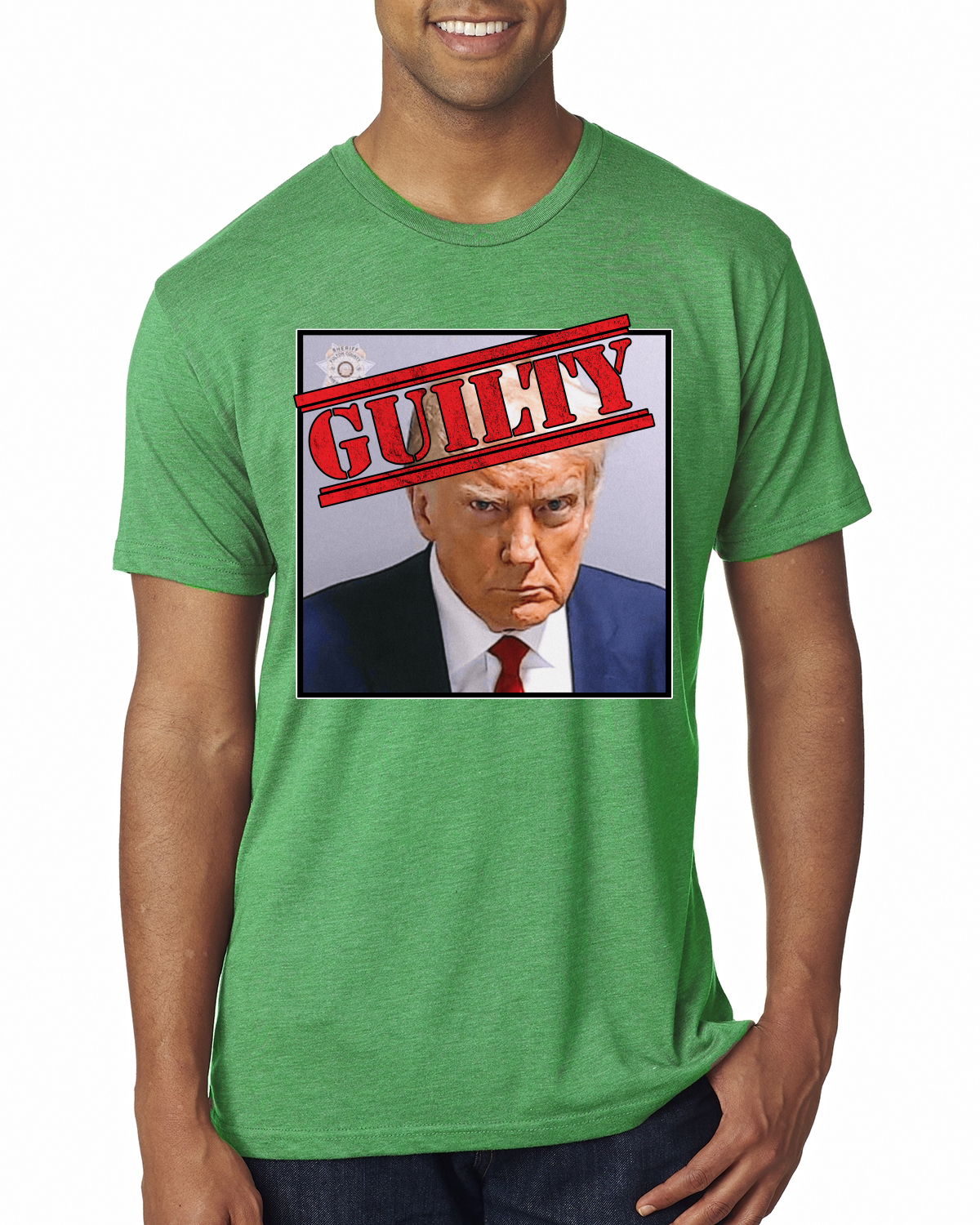 Camiseta Guilty Donald Trump Oficial Georgia Taz Shot Hombres Premium TriBlend - Imagen 4 de 17