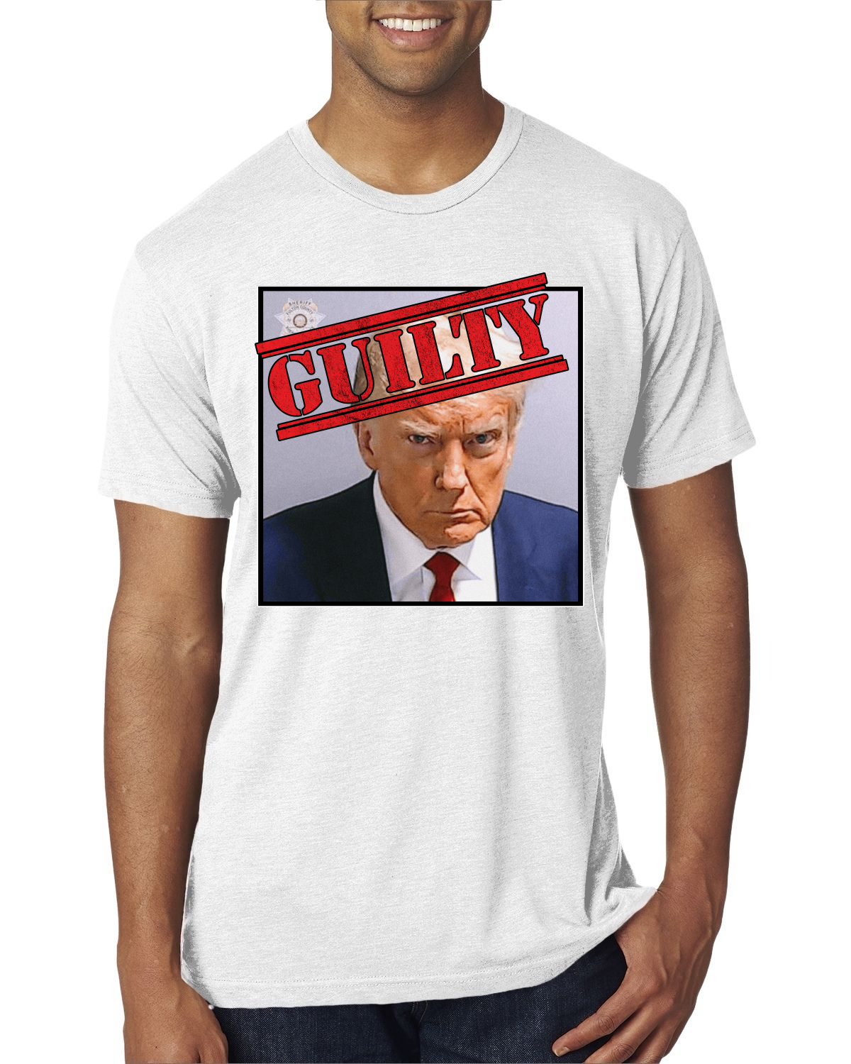Camiseta Guilty Donald Trump Oficial Georgia Taz Shot Hombres Premium TriBlend - Imagen 5 de 17