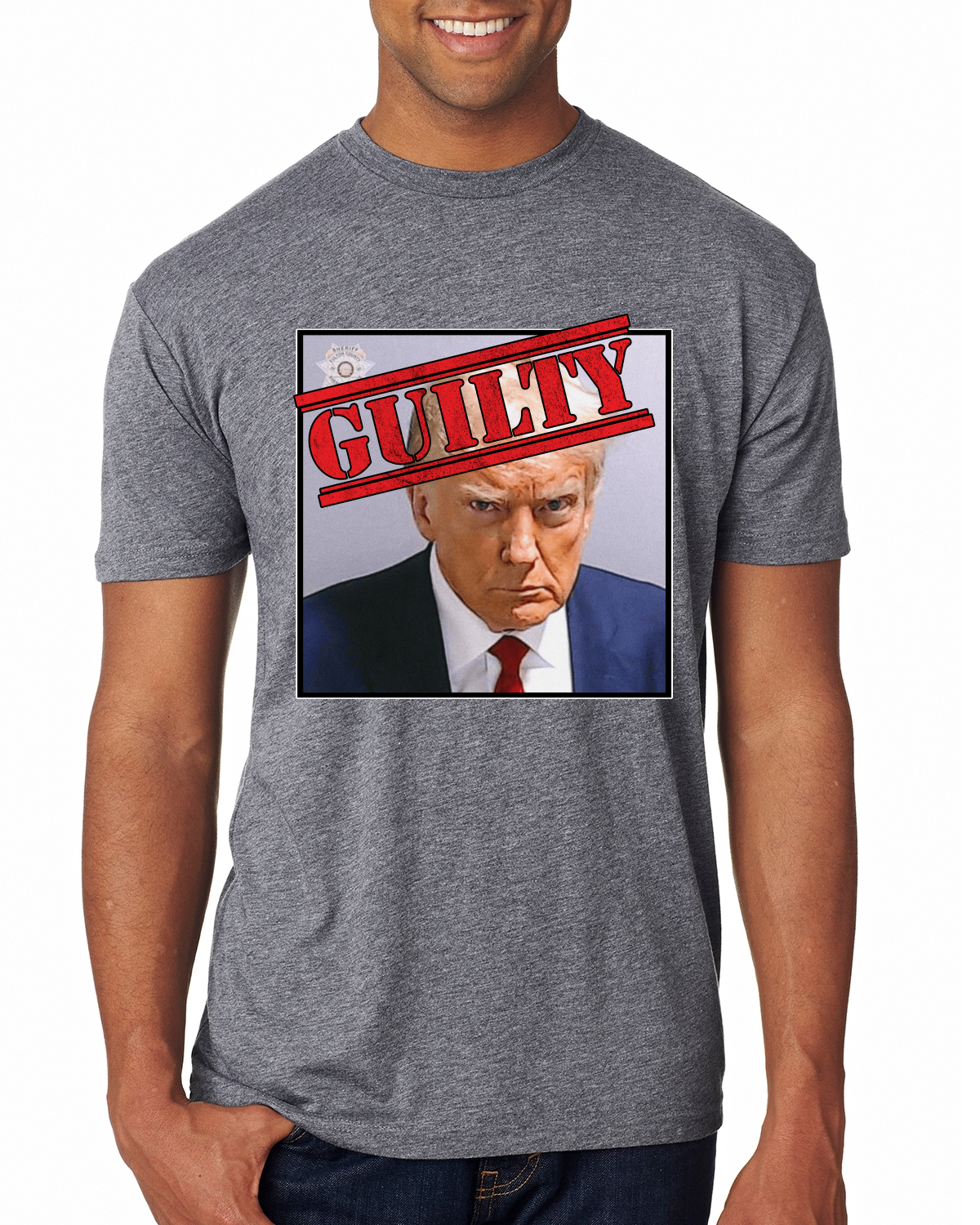 Camiseta Guilty Donald Trump Oficial Georgia Taz Shot Hombres Premium TriBlend - Imagen 6 de 17