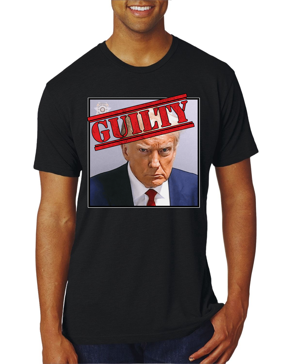 Camiseta Guilty Donald Trump Oficial Georgia Taz Shot Hombres Premium TriBlend - Imagen 14 de 17