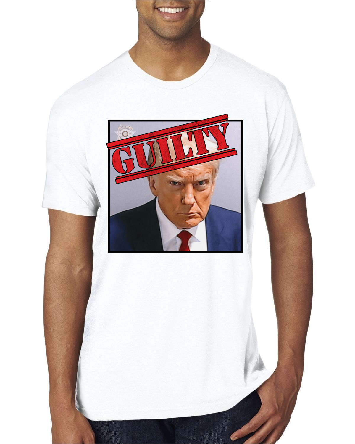 Camiseta Guilty Donald Trump Oficial Georgia Taz Shot Hombres Premium TriBlend - Imagen 17 de 17