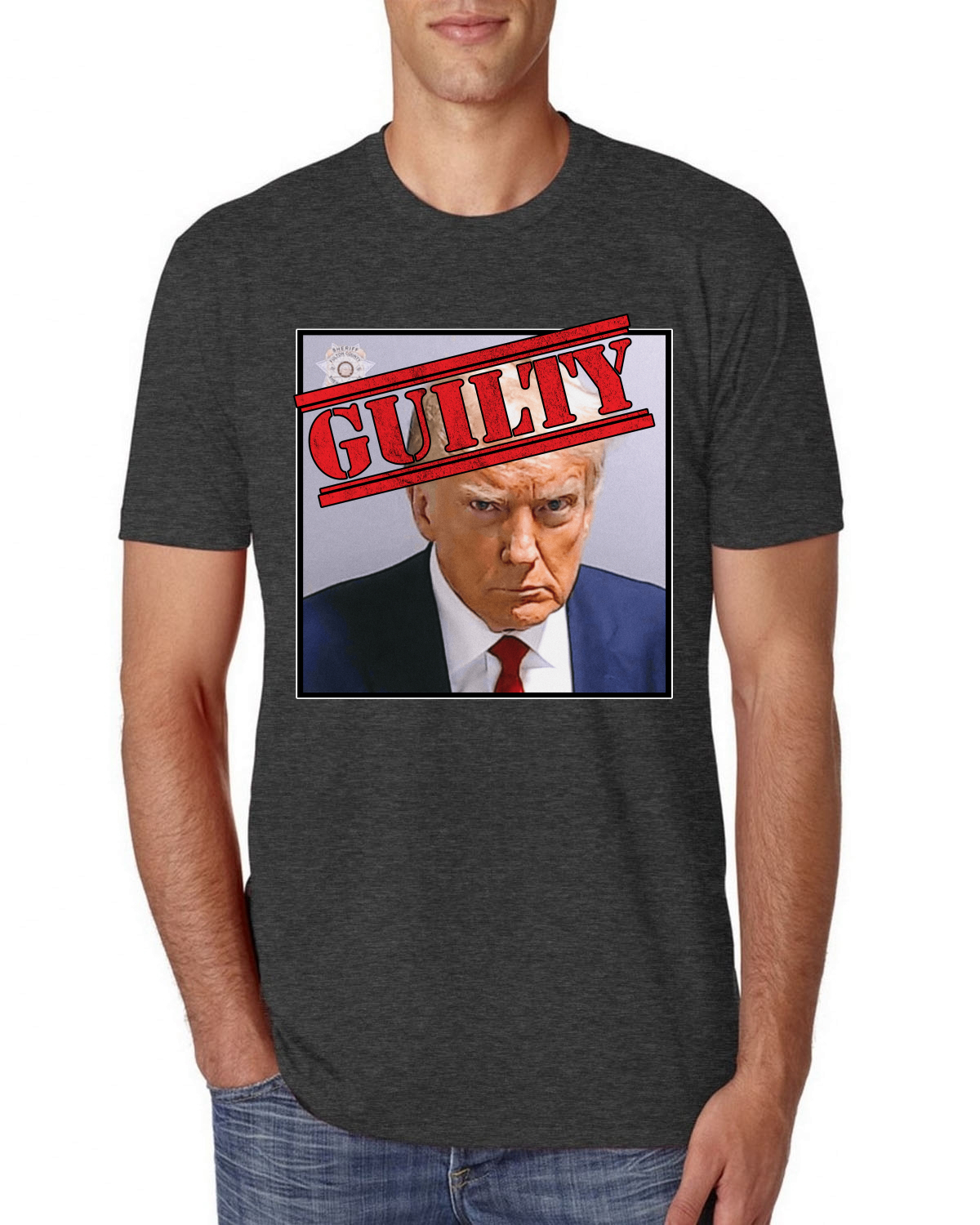 Camiseta Guilty Donald Trump Oficial Georgia Taz Shot Hombres Premium TriBlend - Imagen 7 de 17