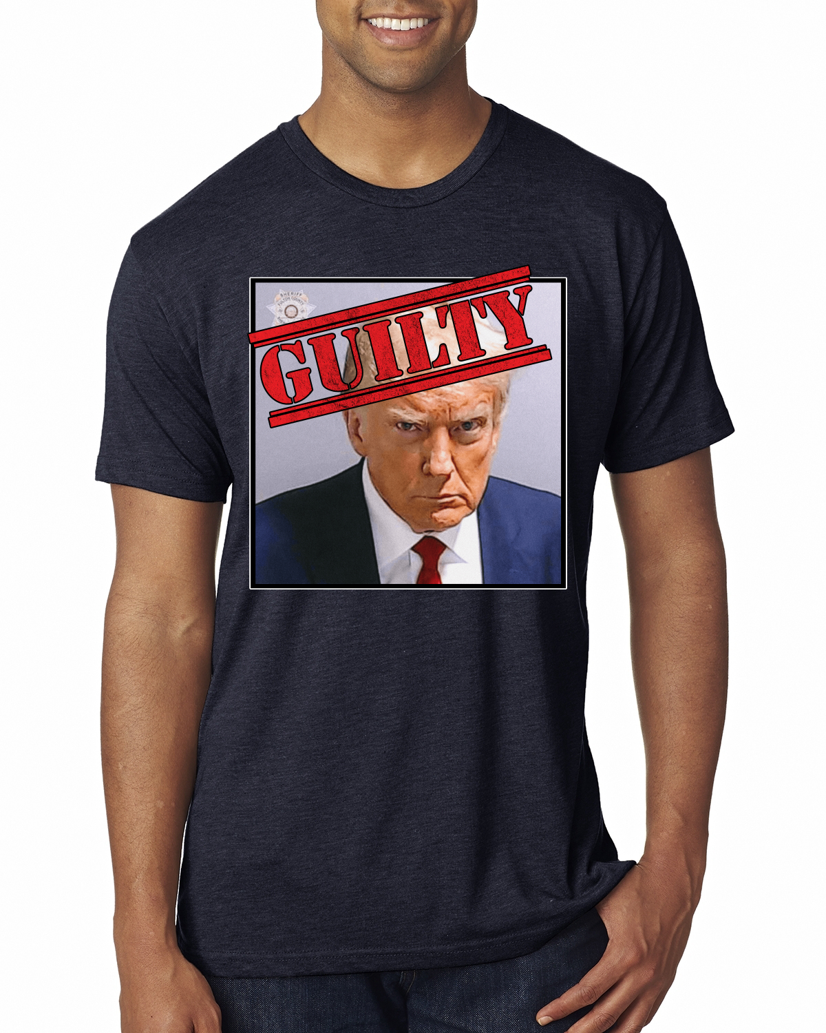 Camiseta Guilty Donald Trump Oficial Georgia Taz Shot Hombres Premium TriBlend - Imagen 8 de 17