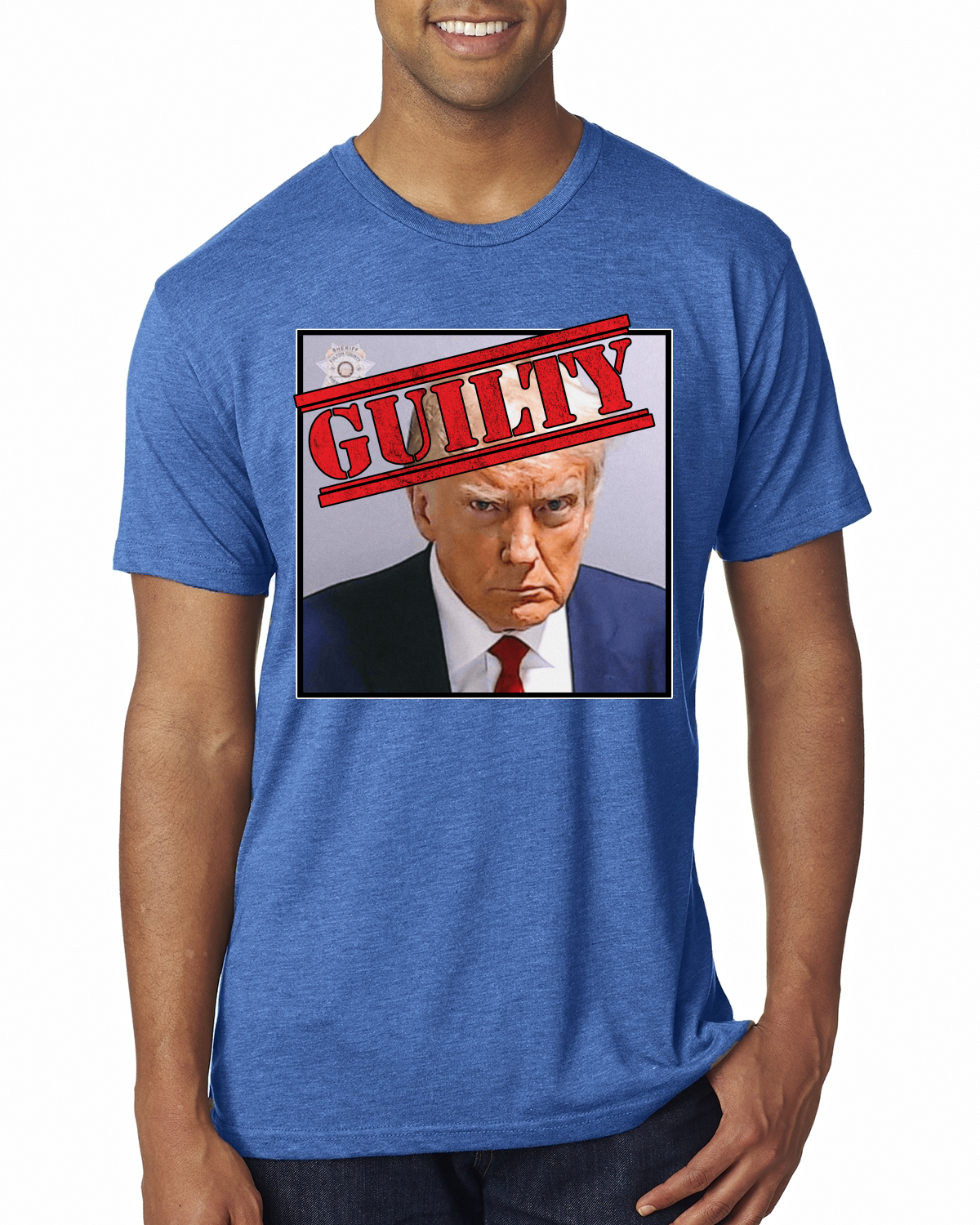 Camiseta Guilty Donald Trump Oficial Georgia Taz Shot Hombres Premium TriBlend - Imagen 11 de 17