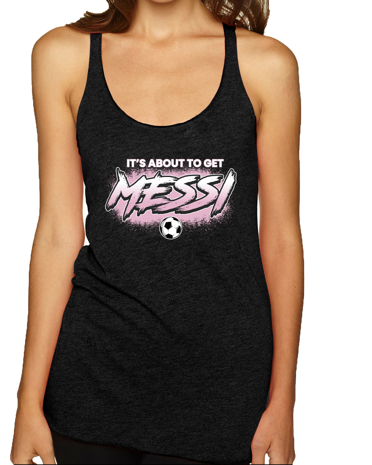 Its About To Get Miami Soccer GOAT Sports TriBlend Racerback Tank Top - Picture 3 of 3