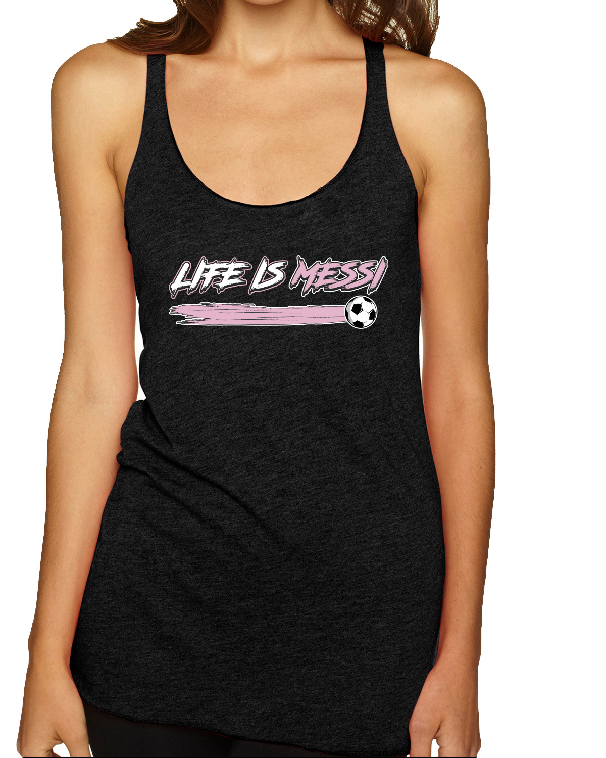 Life Is Miami Soccer GOAT Sports TriBlend Racerback Tank Top - Picture 3 of 3