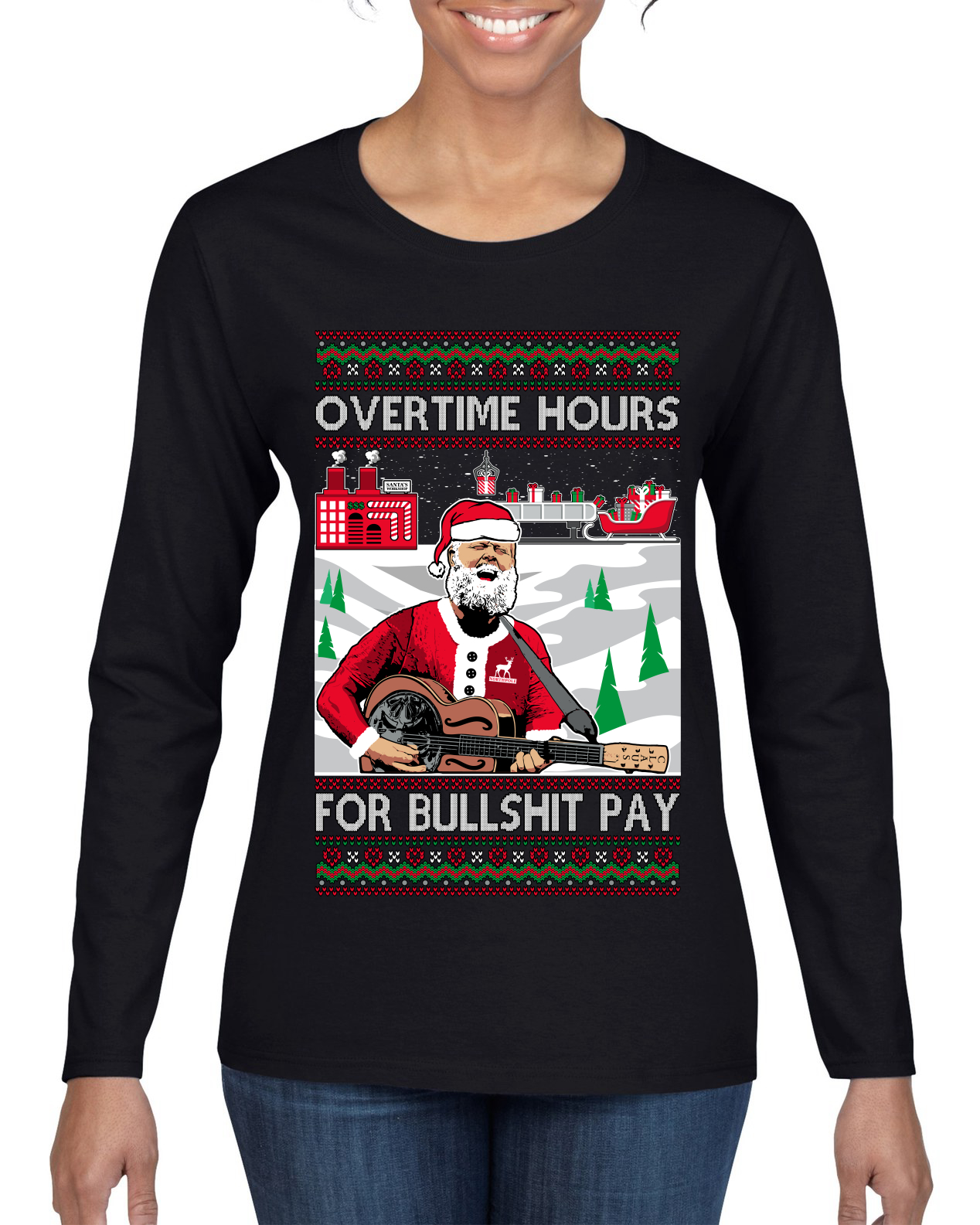 Overtime Hours Rich Men North of Richmond Womens Graphic Long Sleeve TShirt - Picture 3 of 8
