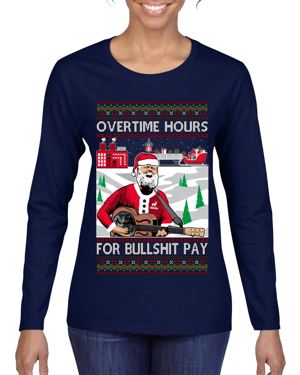 Overtime Hours Rich Men North of Richmond Womens Graphic Long Sleeve TShirt - Picture 5 of 8