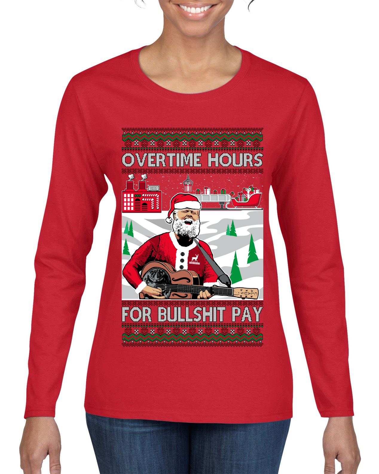 Overtime Hours Rich Men North of Richmond Womens Graphic Long Sleeve TShirt - Picture 6 of 8
