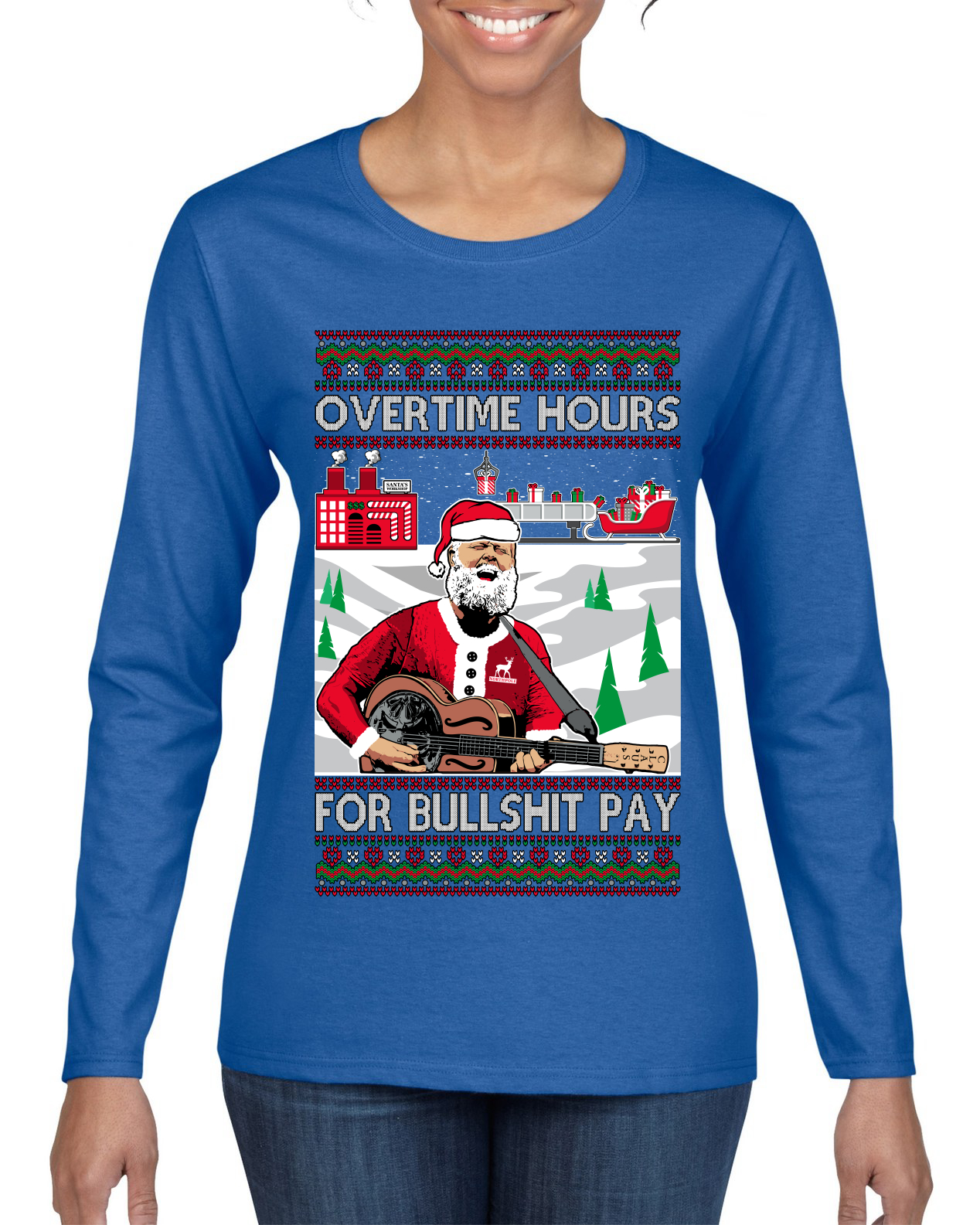 Overtime Hours Rich Men North of Richmond Womens Graphic Long Sleeve TShirt - Picture 7 of 8