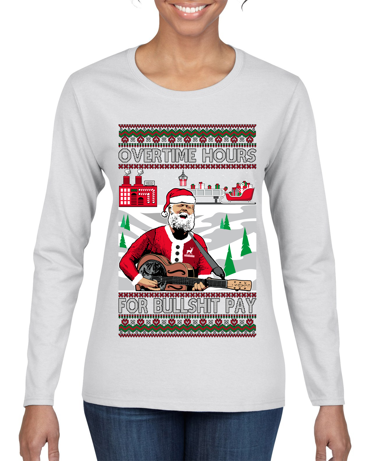 Overtime Hours Rich Men North of Richmond Womens Graphic Long Sleeve TShirt - Picture 8 of 8
