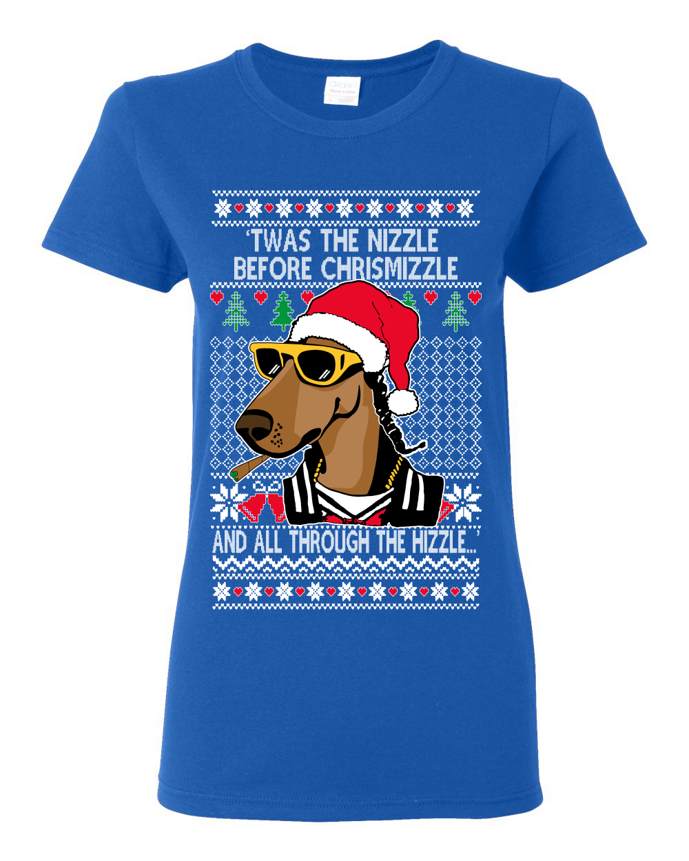Camiseta gráfica Twas The Nizzle Before Chrismizzle Gangster Dogg Rapper para mujer - Imagen 13 de 14