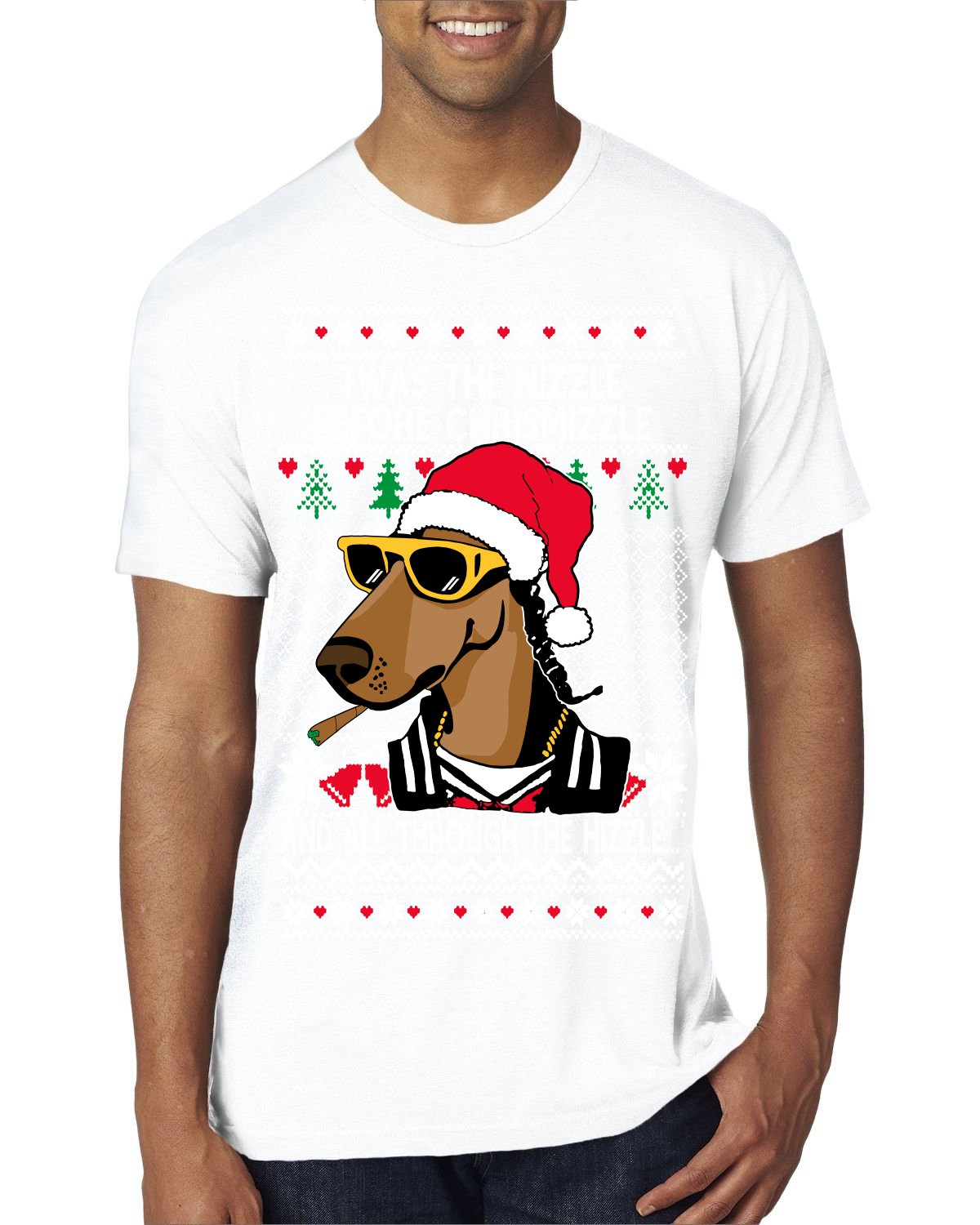 Twas The Nizzle Before Chrismizzle Gangster Dogg Rapper Mens Premium TShirt - Picture 17 of 17