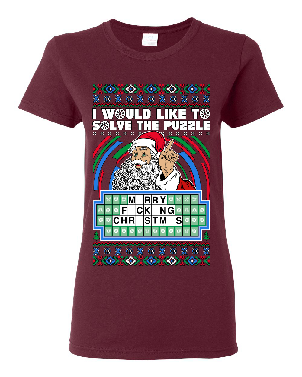Camiseta gráfica para mujer Santa Game Show Id Like To Solve the Puzzle - Imagen 8 de 14