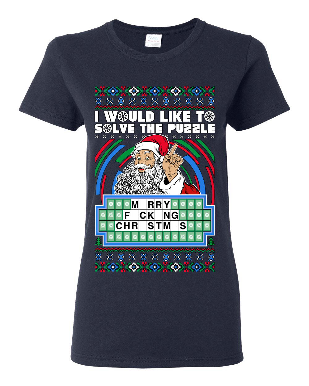 Camiseta gráfica para mujer Santa Game Show Id Like To Solve the Puzzle - Imagen 9 de 14