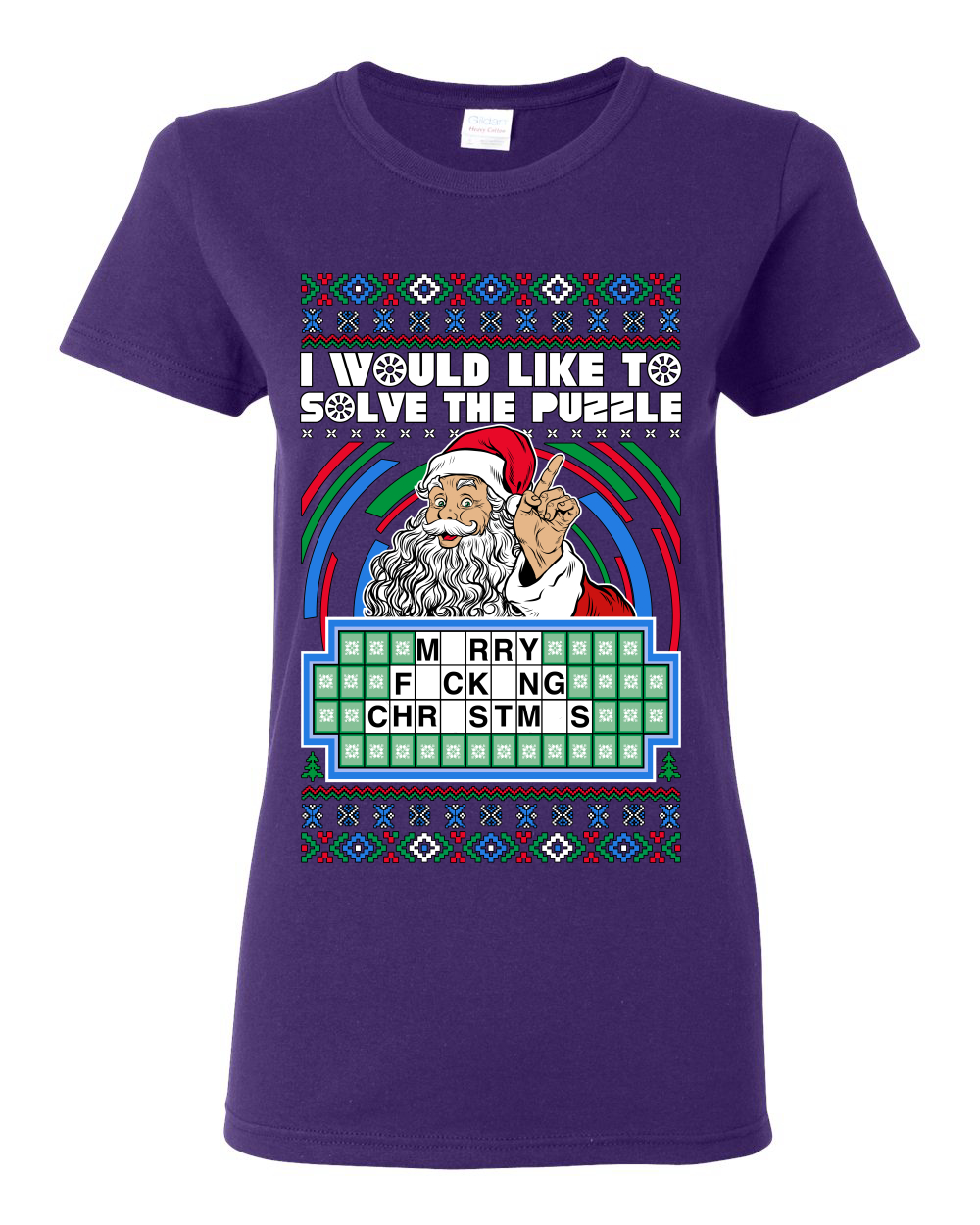 Camiseta gráfica para mujer Santa Game Show Id Like To Solve the Puzzle - Imagen 10 de 14