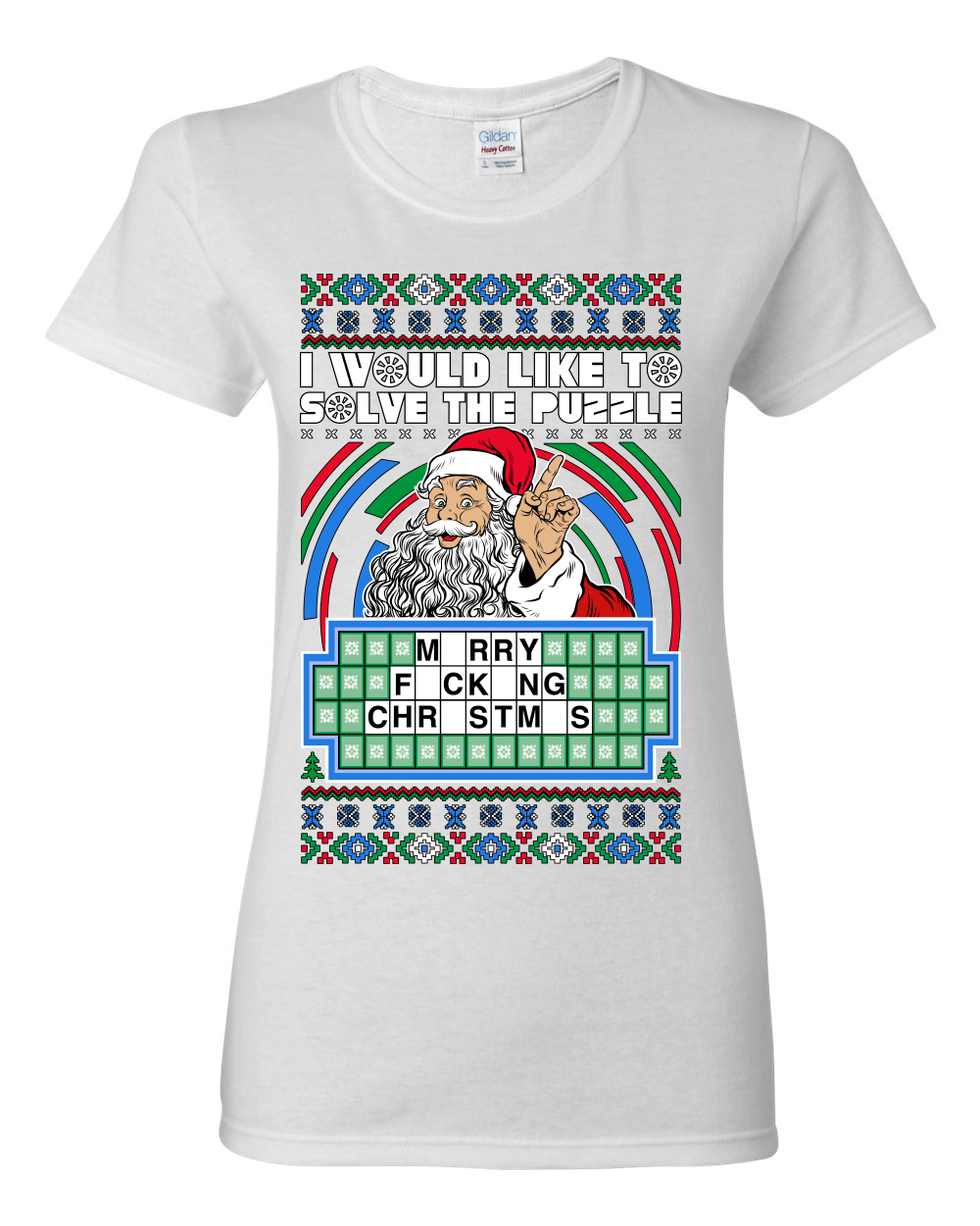 Camiseta gráfica para mujer Santa Game Show Id Like To Solve the Puzzle - Imagen 13 de 14