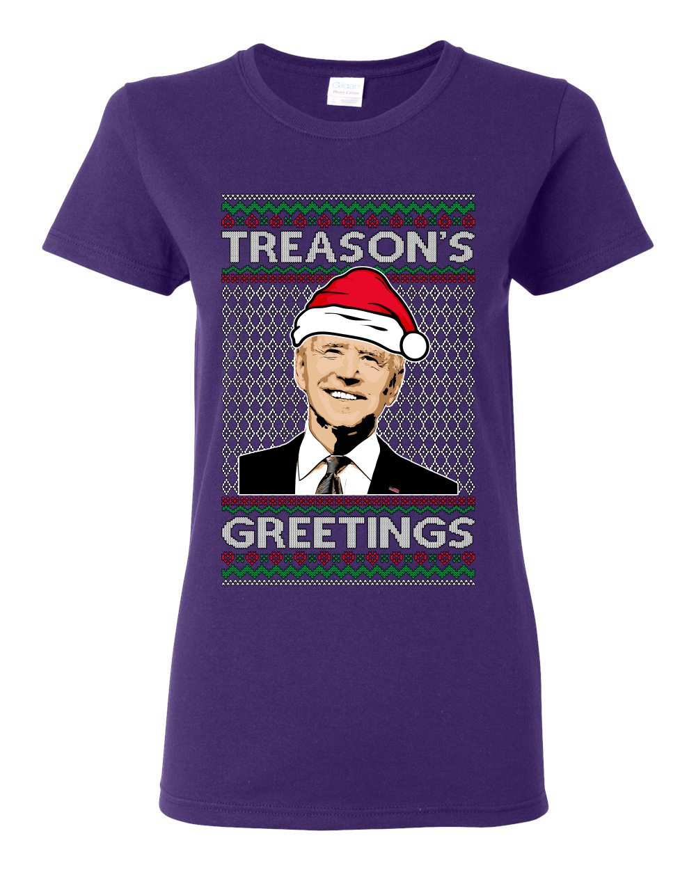 Camiseta gráfica para mujeres Treasons Greetings Biden President humor - Imagen 10 de 14