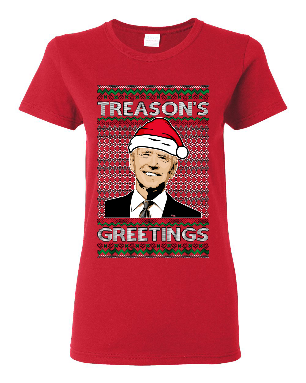 Camiseta gráfica para mujeres Treasons Greetings Biden President humor - Imagen 11 de 14