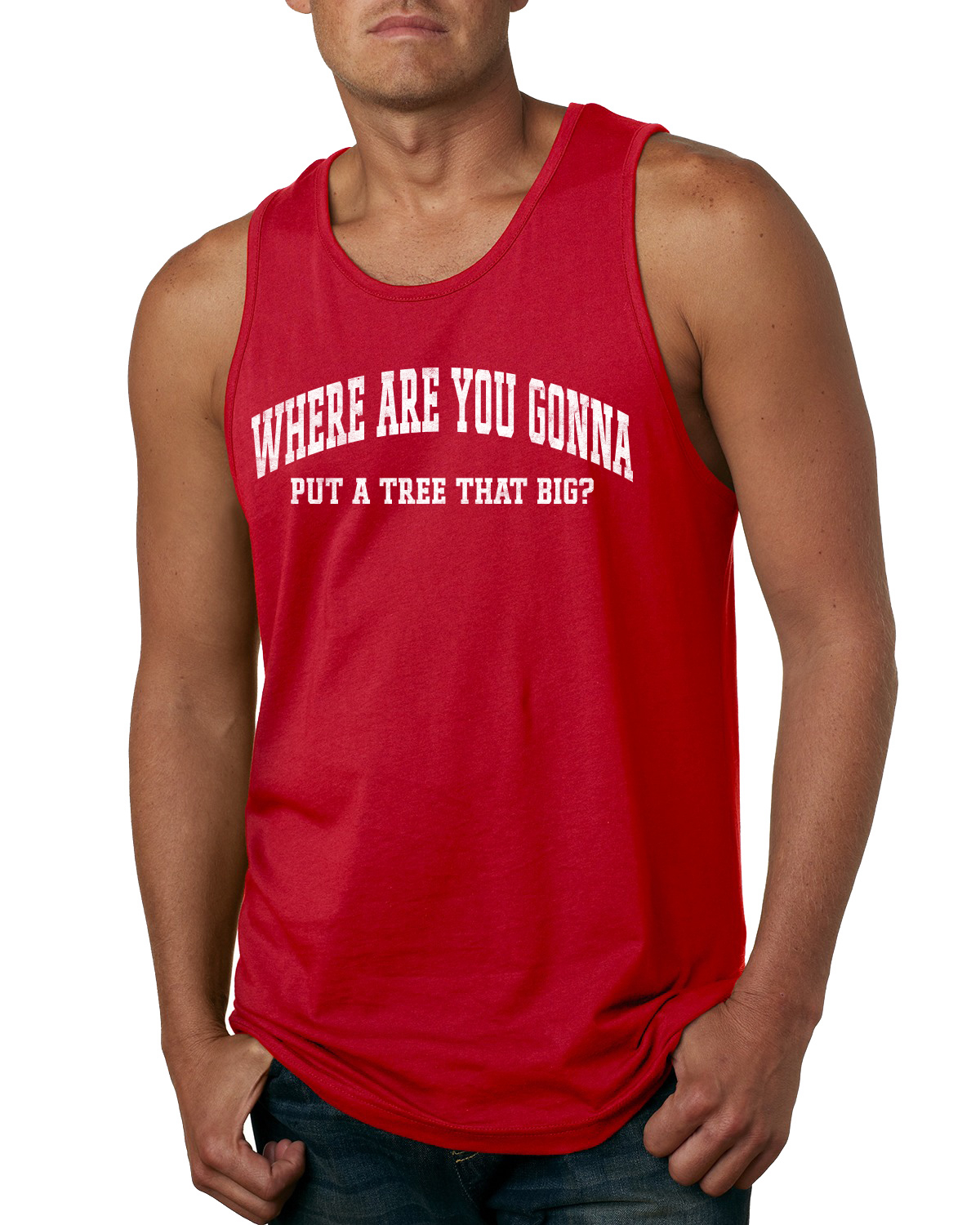 Camiseta sin mangas roja vintage clásica colección de citas de películas navideñas para hombre - Imagen 3 de 11