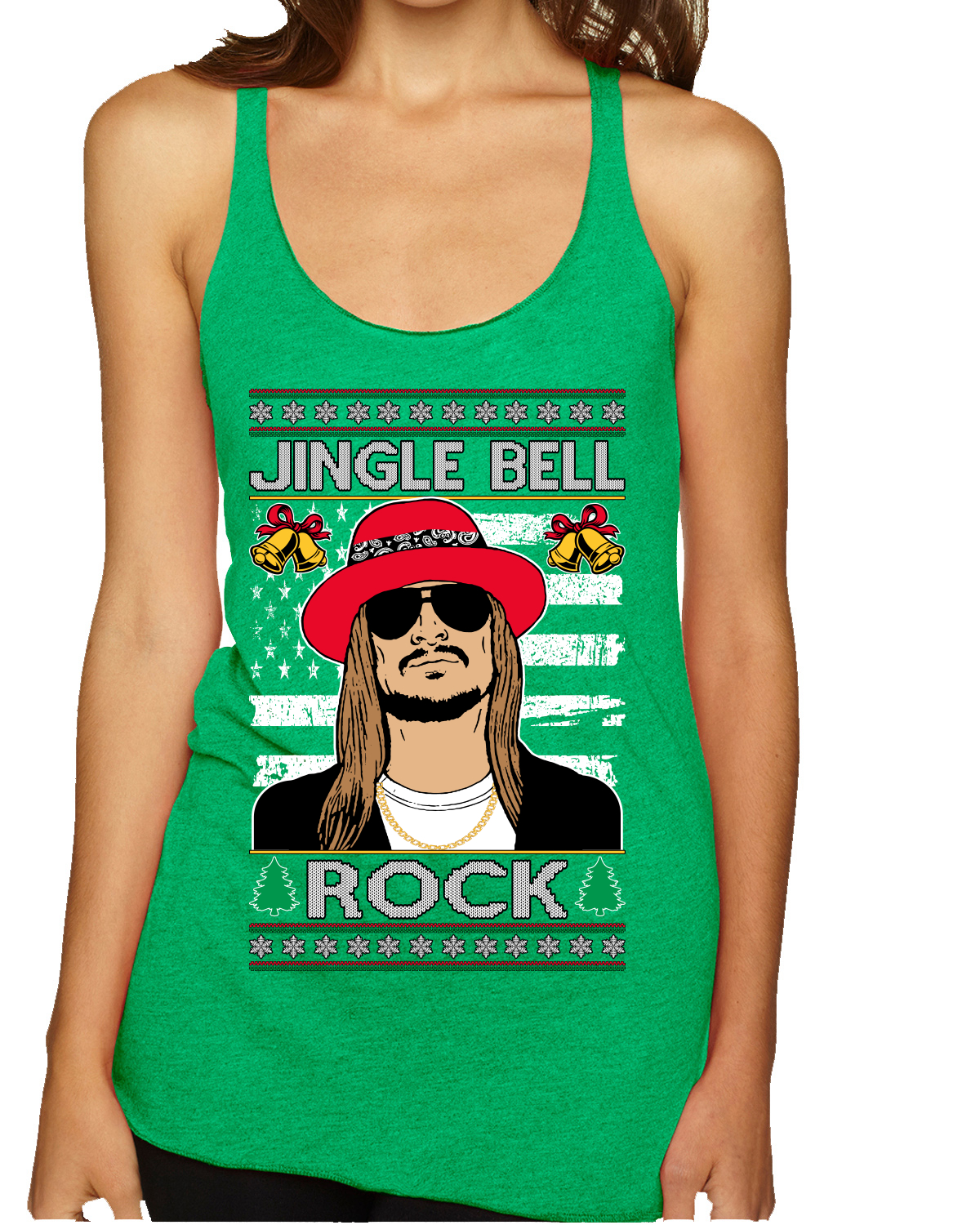 Jingle Bell Rock Kid Rapper Country Music TriBlend Racerback Tank Top