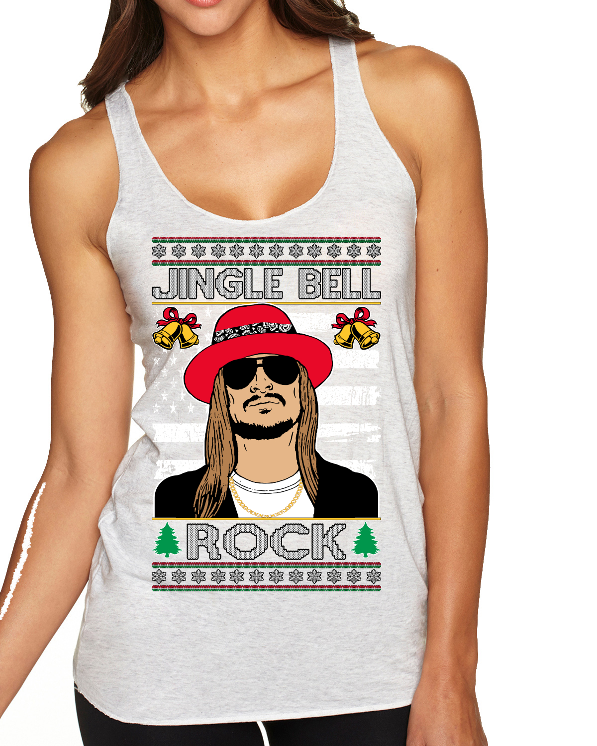 Jingle Bell Rock Kid Rapper Country Music TriBlend Racerback Tank Top