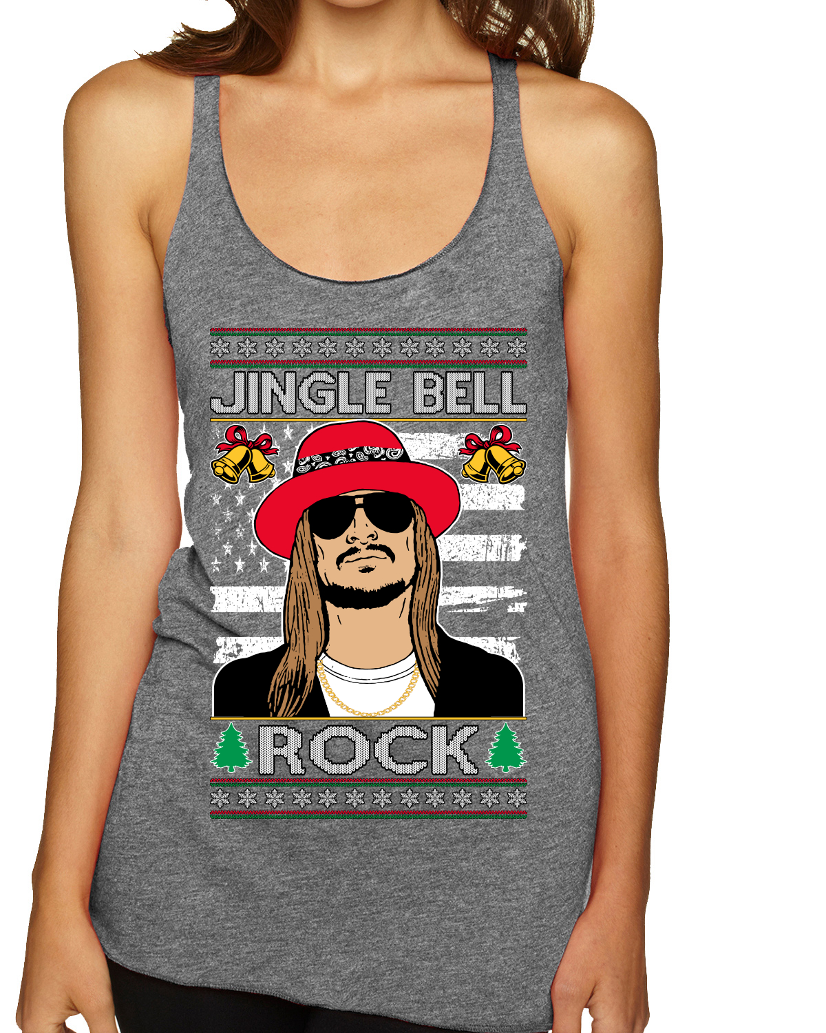 Jingle Bell Rock Kid Rapper Country Music TriBlend Racerback Tank Top